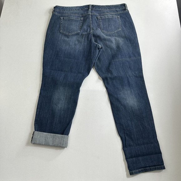 Torrid Premium‎ Distressed Plaid Patch Boyfriend Jeans 20R Blue Casual - Picture 3 of 9